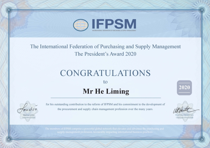 IFPSM_PresidentsAward Mr He Liming 24.11.2020